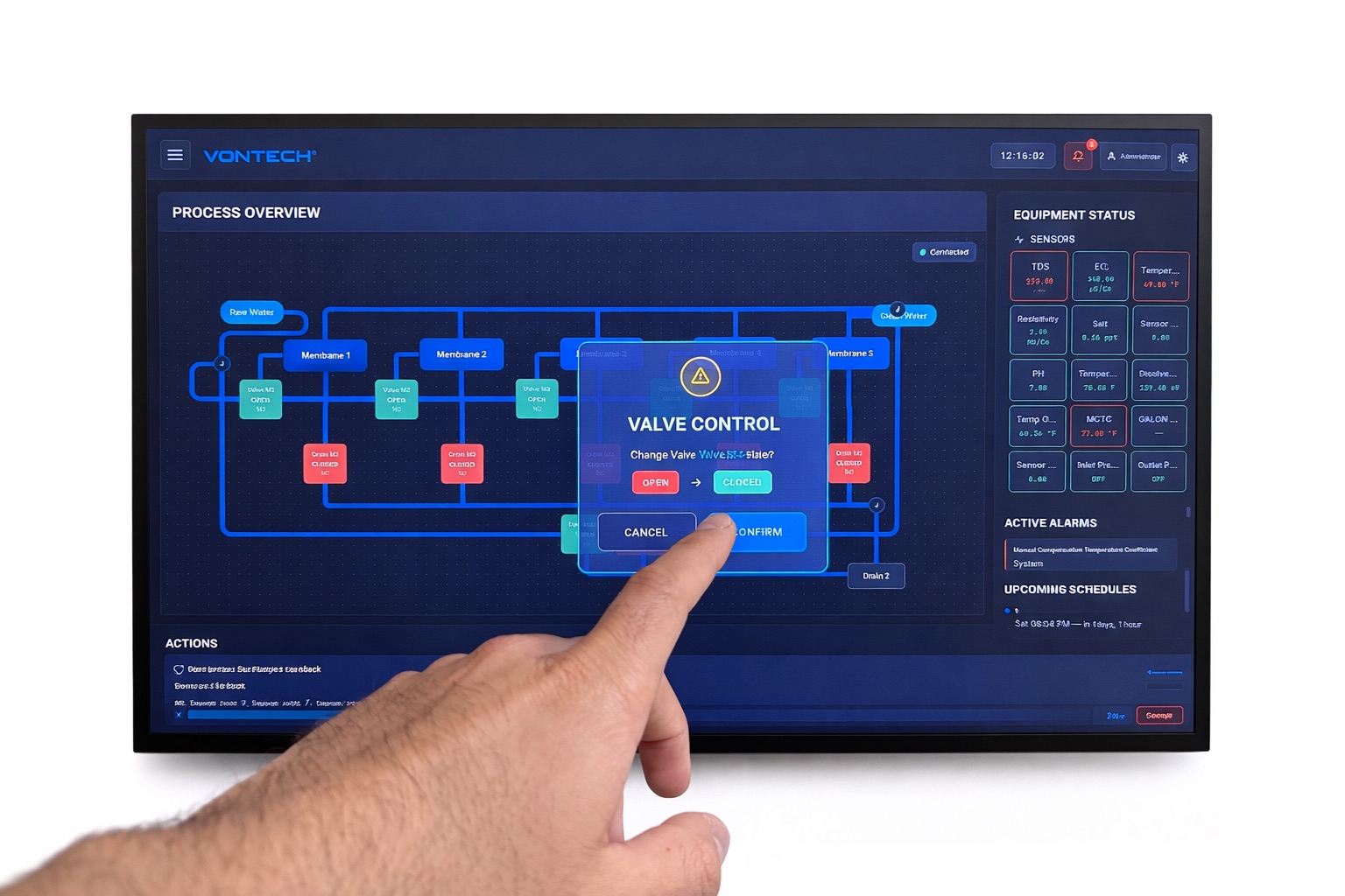 Vontech HMI - Control de Valvulas Tactil